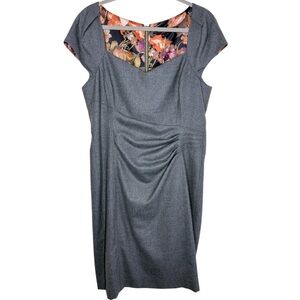 Ted Baker Wool Pencil Sheath Dress Size 5 (US 12) Gray Career Wear Formal NWT